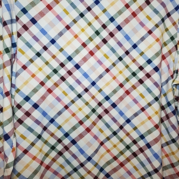 Talbots Woman Cream Multicolor Plaid Turtle Neck Top Blouse Sz XL - Picture 4 of 10